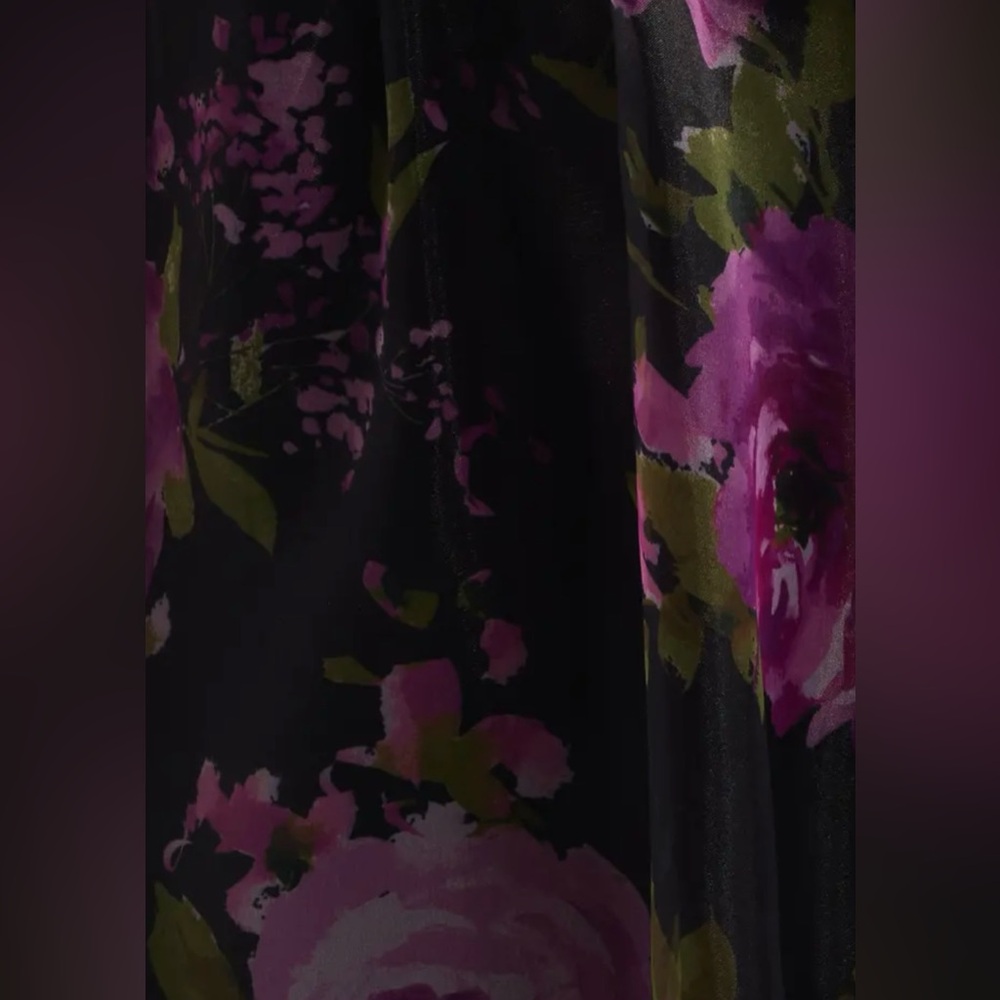 Lulus x Nordstrom Hadley Floral Organza Black and Purple Women's Maxi Dr… - Picture 4 of 6